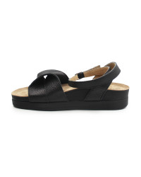 Damskie Sandały z Kokardą Czarne Zapinane na Nodze Batz Summer Geisha