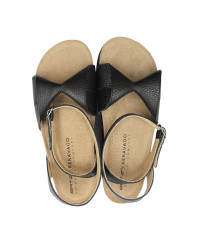 Damskie Sandały z Kokardą Czarne Zapinane na Nodze Batz Summer Geisha