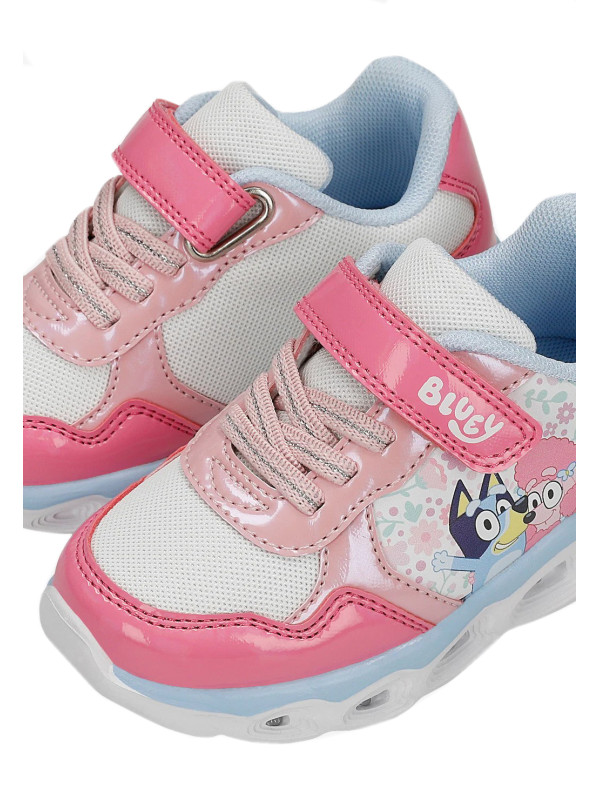 Różowe Buty Dla Dziewczynki na Wiosnę Świecąca Podeszwa LED Bluey Bartek 87042-15