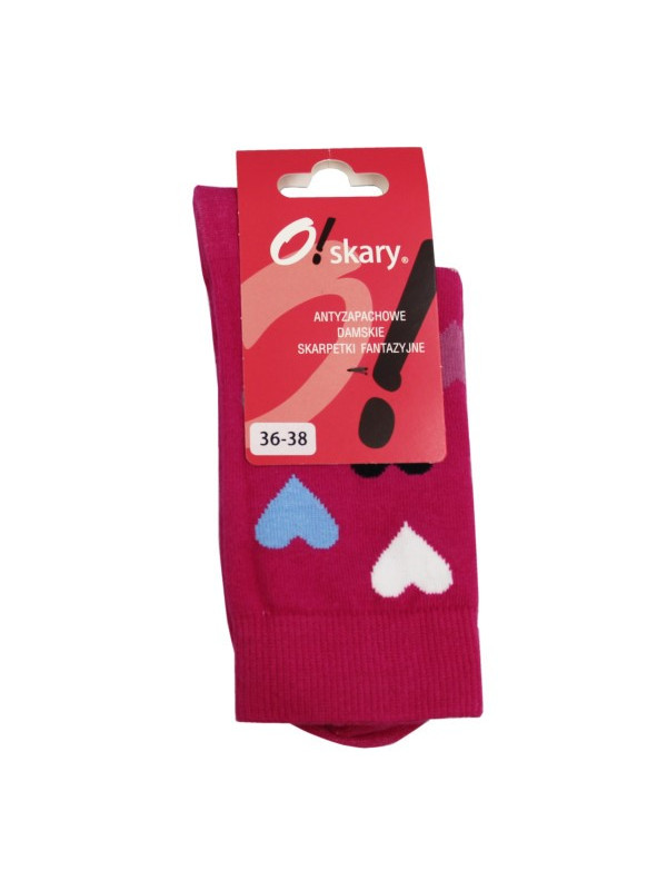 Damskie Skarpety Różowe w Serduszka 36-38 O!skary