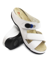 Białe Klapki Damskie Do Pracy Skórzane Berkemann Felia 01023-101