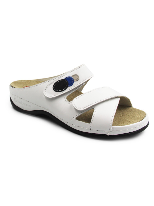 Białe Klapki Damskie Do Pracy Skórzane Berkemann Felia 01023-101