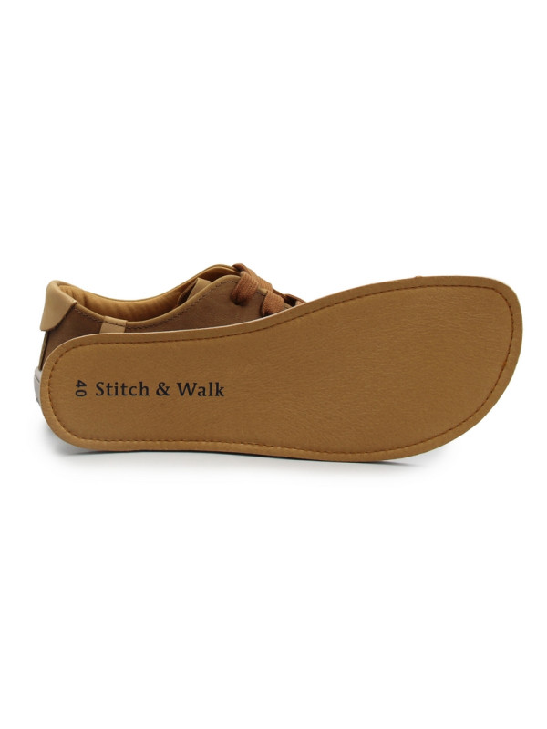 Półbuty barefoot męskie na wiosnę Stitch&Walk S088-61943B chocolate