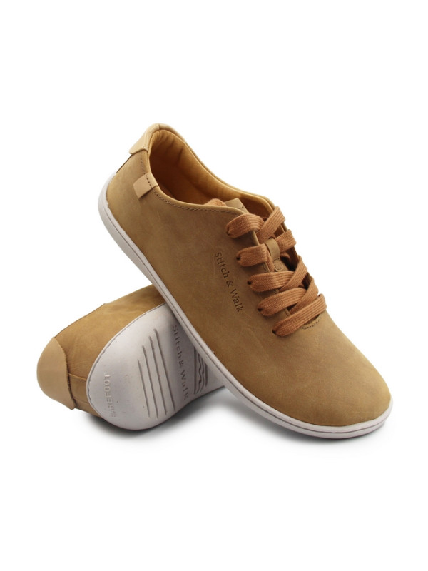 Półbuty barefoot męskie na wiosnę Stitch&Walk S088-61943B chocolate