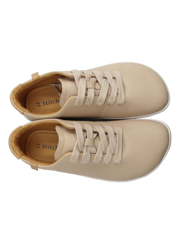 Barefoot buty na wiosnę dla kobiet Stitch&Walk S088-61943 cream