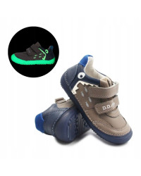 Chłopięce Buty Na Wiosnę Barefoot Brązowe DD STEP S063-52328AM+ Chocolate