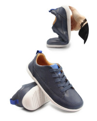 Męskie i damskie półbuty barefoot na wiosnę skóra naturalna Stitch & walk S088-61255A royal blue