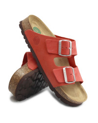 Czerwone klapki ze skóry naturalnej dla kobiet Dr Brinkmann 700696-04