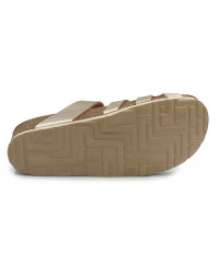 Złote klapki dla kobiet do pracy na lato Dr Brinkmann 700904-82