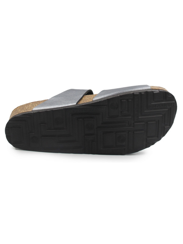 Klapki damskie na wakacje z metalicznym wzorem Dr Brinkmann 701164-09