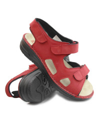 Czerwone sandały dla seniorek na lato skóra naturalna Berkemann Lisabella 03121-234