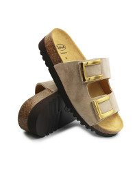 Beżowe Klapki Damskie Eleganckie Na Lato Monterey 2 Straps med MF324042361