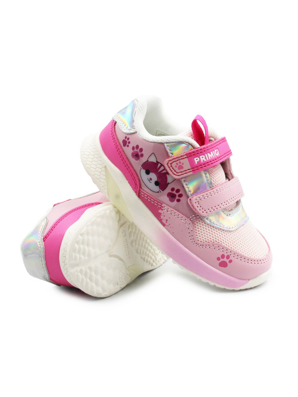 Buty Na Wiosnę dla Dziewczynek w Kotki Różowe Świecące LED Primigi 1454000
