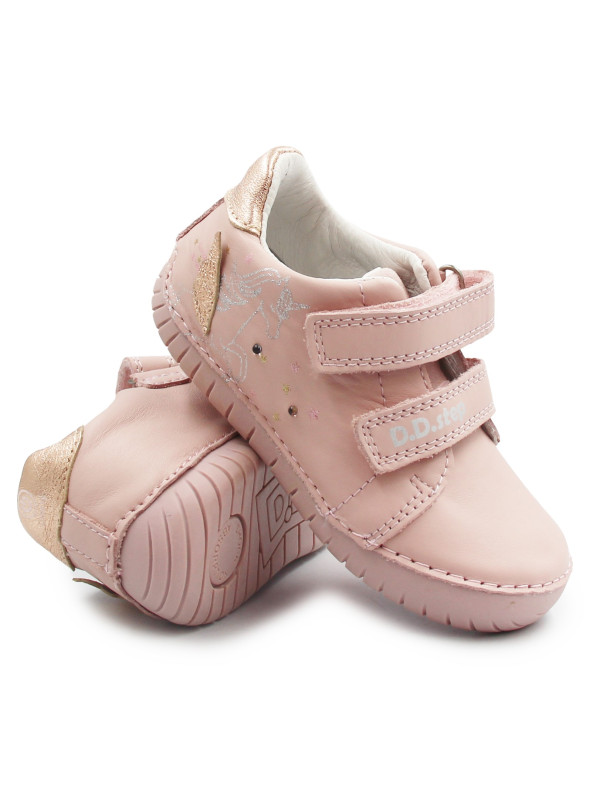 Różowe Buty Wiosenne Dla Dziewczynki Świecące LED z Jednorożcem DD STEP S050-61970AM Baby Pink