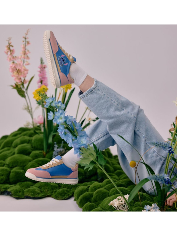 Półbuty Dla Dziewczynek na Wiosnę Stitch Różowo Niebieskie Bartek 87033-25