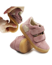 Buty Na Wiosnę Dla Dziewczynki z Serduszkiem Barefoot Ameko Dash-Hearts-Brownrose