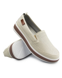 Półbuty mokasyny damskie na wiosnę ze skóry naturalnej T. Sokolski OC W26-83 BEIGE