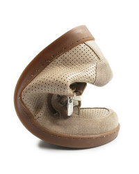 Półbuty damskie barefoot ze skóry naturalnej Helios 470 ecru