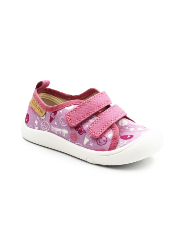 Trampki Do Szkoły i Przedszkola Dla Dziewczynki Na Rzep DD STEP C100-61432 Daisy Pink
