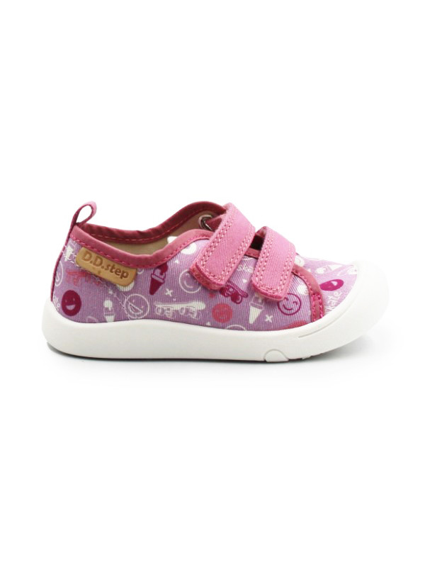 Trampki Do Szkoły i Przedszkola Dla Dziewczynki Na Rzep DD STEP C100-61432 Daisy Pink