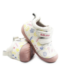 Wiosenne Buty Dla Dziewczynek Białe z Różową Podeszwą DD STEP S015-61675 White