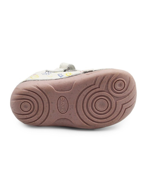 Wiosenne Buty Dla Dziewczynek Białe z Różową Podeszwą DD STEP S015-61675 White