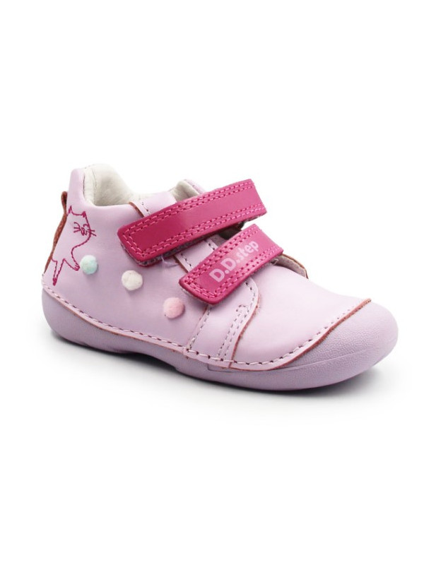 Fioletowe Buty Dla Dziewczynek Na Wiosnę z Kotkiem DD STEP S015-61267 Daisy Pink
