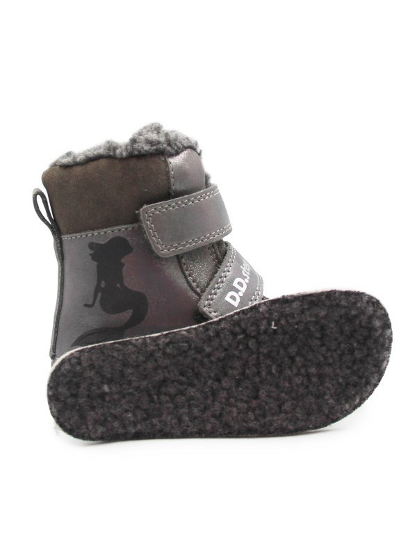 Dziewczęce Buty Na Zimę Ocieplane Świecące w Ciemności Syrenki DD STEP Dark Grey W063-52263AM