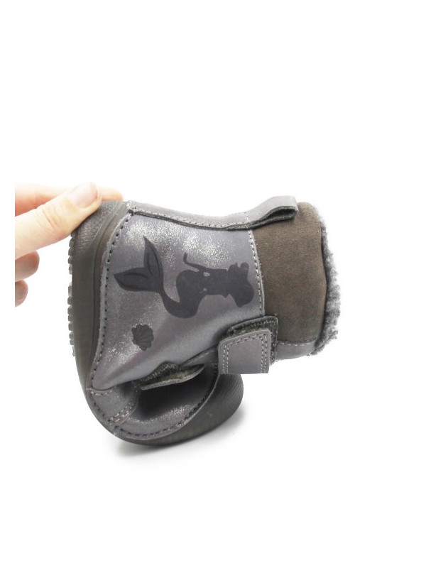 Dziewczęce Buty Na Zimę Ocieplane Świecące w Ciemności Syrenki DD STEP Dark Grey W063-52263AM