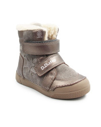 Dziewczęce Buty Zimowe Ocieplane LED Futerko DD STEP W068-52745AM Bronze