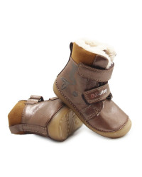Zimowe Buty Dla Dziewczynki Świecące w Ciemności Barefoot DD STEP W063-52263BM Chocolate