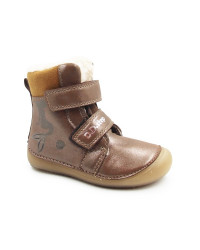Zimowe Buty Dla Dziewczynki Świecące w Ciemności Barefoot DD STEP W063-52263BM Chocolate
