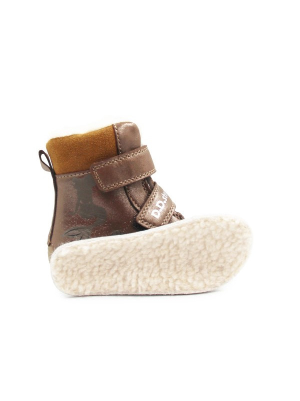 Zimowe Buty Dla Dziewczynki Świecące w Ciemności Barefoot DD STEP W063-52263BM Chocolate