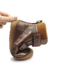 Zimowe Buty Dla Dziewczynki Świecące w Ciemności Barefoot DD STEP W063-52263BM Chocolate