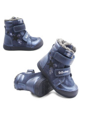 Dziecięce Buty Na Zimę Ocieplane Dla Dziewczynki LED DD STEP Royal Blue W068-52745M