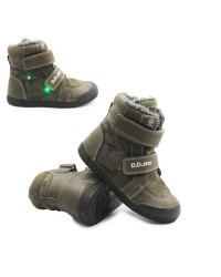 Chłopięce Buty Zimowe Świecące LED DD STEP W068-52998L Khaki