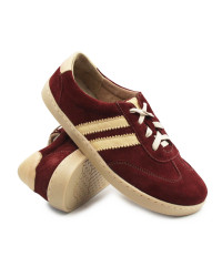 Półbuty barefoot dla  kobiet na wiosnę ze skóry naturalnej Helios 469 c. wiśnia