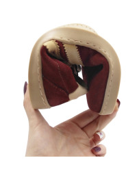 Półbuty barefoot dla  kobiet na wiosnę ze skóry naturalnej Helios 469 c. wiśnia