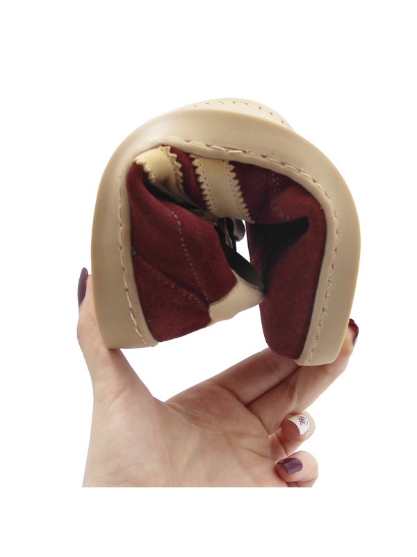 Półbuty barefoot dla  kobiet na wiosnę ze skóry naturalnej Helios 469 c. wiśnia