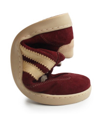 Półbuty barefoot dla  kobiet na wiosnę ze skóry naturalnej Helios 469 c. wiśnia